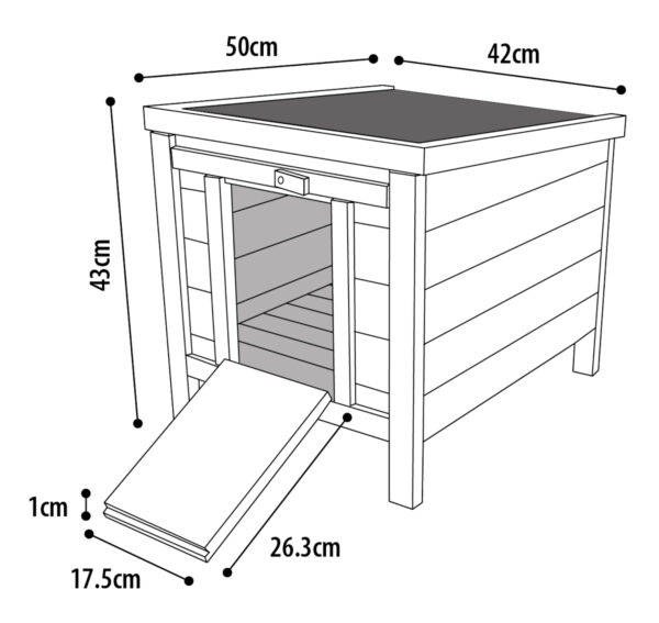 Cosy Urban konijnenhuisje 42x50x43CM - Afbeelding 3